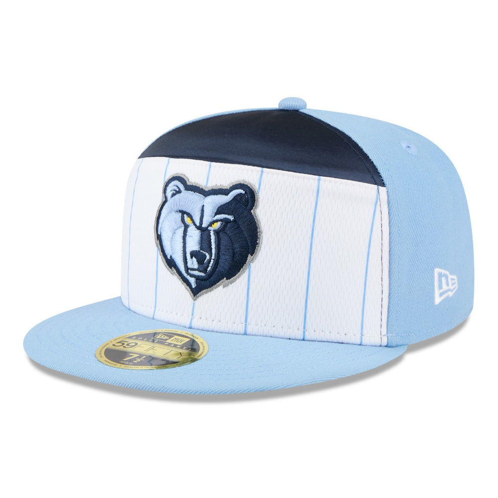 New Era Memphis Grizzlies 2025 NBA Tip Off Split Panel 59FIFTY Fitted Hat White/Light Blue