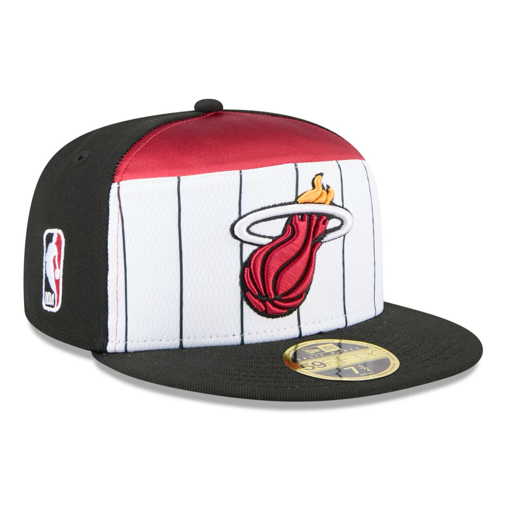 New Era Miami Heat 2025 NBA Tip Off Split Panel 59FIFTY Fitted Hat White/Black