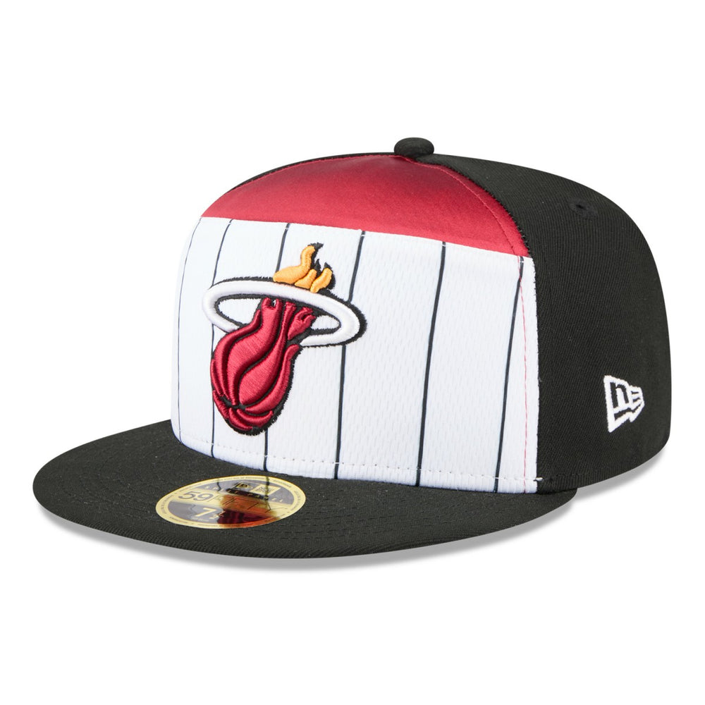 New Era Miami Heat 2025 NBA Tip Off Split Panel 59FIFTY Fitted Hat White/Black