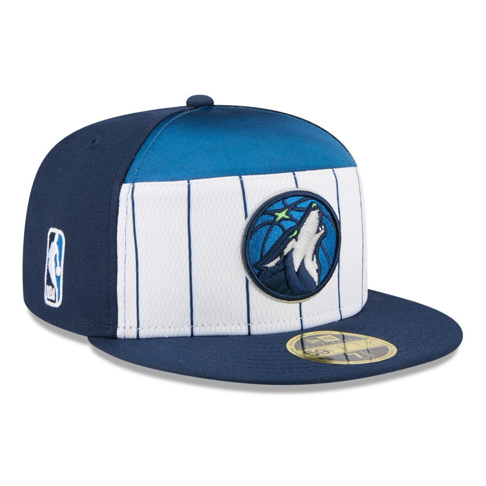 New Era Minnesota Timberwolves 2025 NBA Tip Off Split Panel 59FIFTY Fitted Hat White/Navy