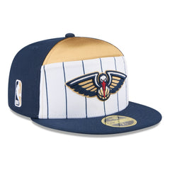 New Era New Orleans Pelicans 2025 NBA Tip Off Split Panel 59FIFTY Fitted Hat White/Navy