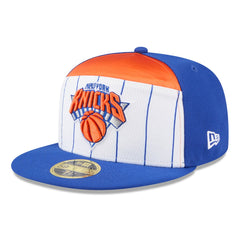 New Era New York Knicks 2025 NBA Tip Off Split Panel 59FIFTY Fitted Hat White/Blue