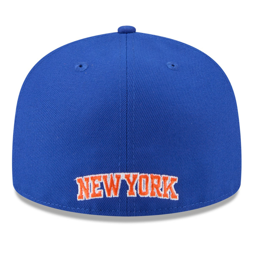 New Era New York Knicks 2025 NBA Tip Off Split Panel 59FIFTY Fitted Hat White/Blue