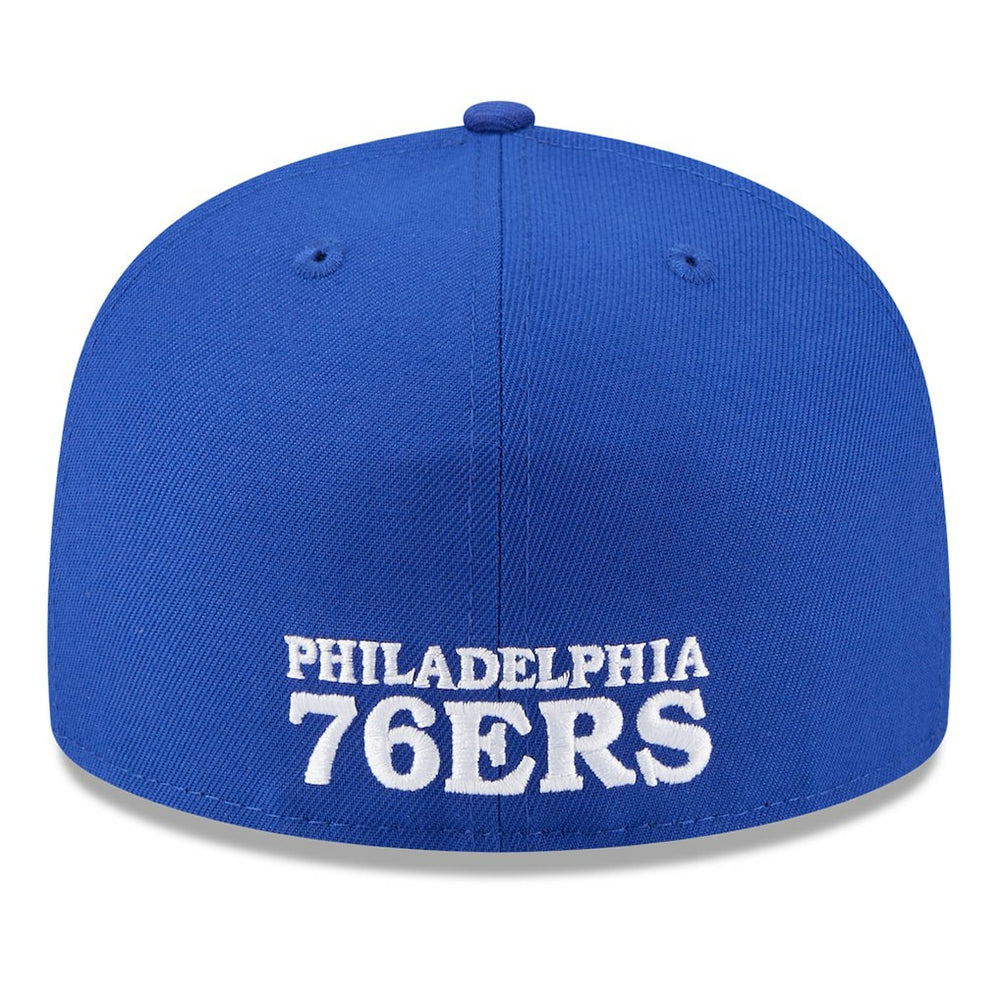 New Era Philadelphia 76ers 2025 NBA Tip Off Split Panel 59FIFTY Fitted Hat White/Royal