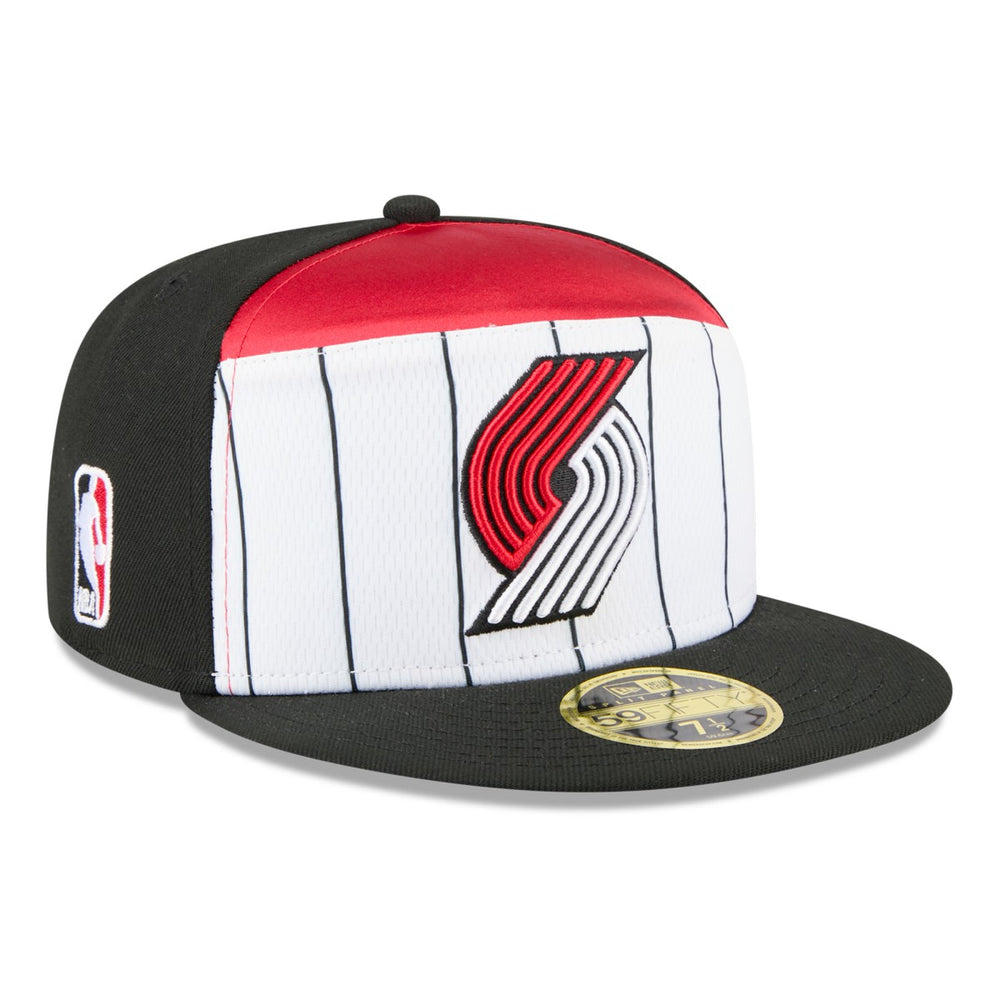 New Era Portland Trail Blazers 2025 NBA Tip Off Split Panel 59FIFTY Fitted Hat White/Black