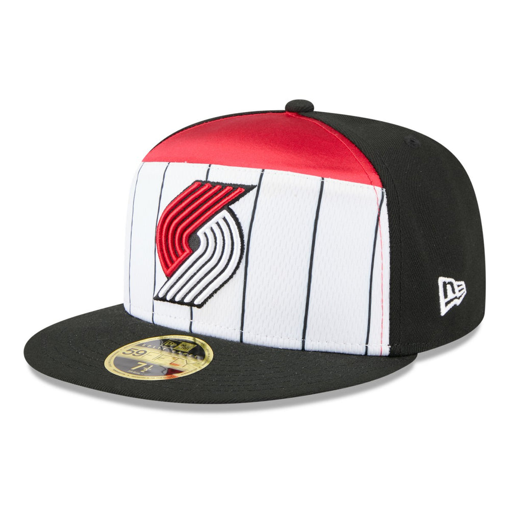 New Era Portland Trail Blazers 2025 NBA Tip Off Split Panel 59FIFTY Fitted Hat White/Black