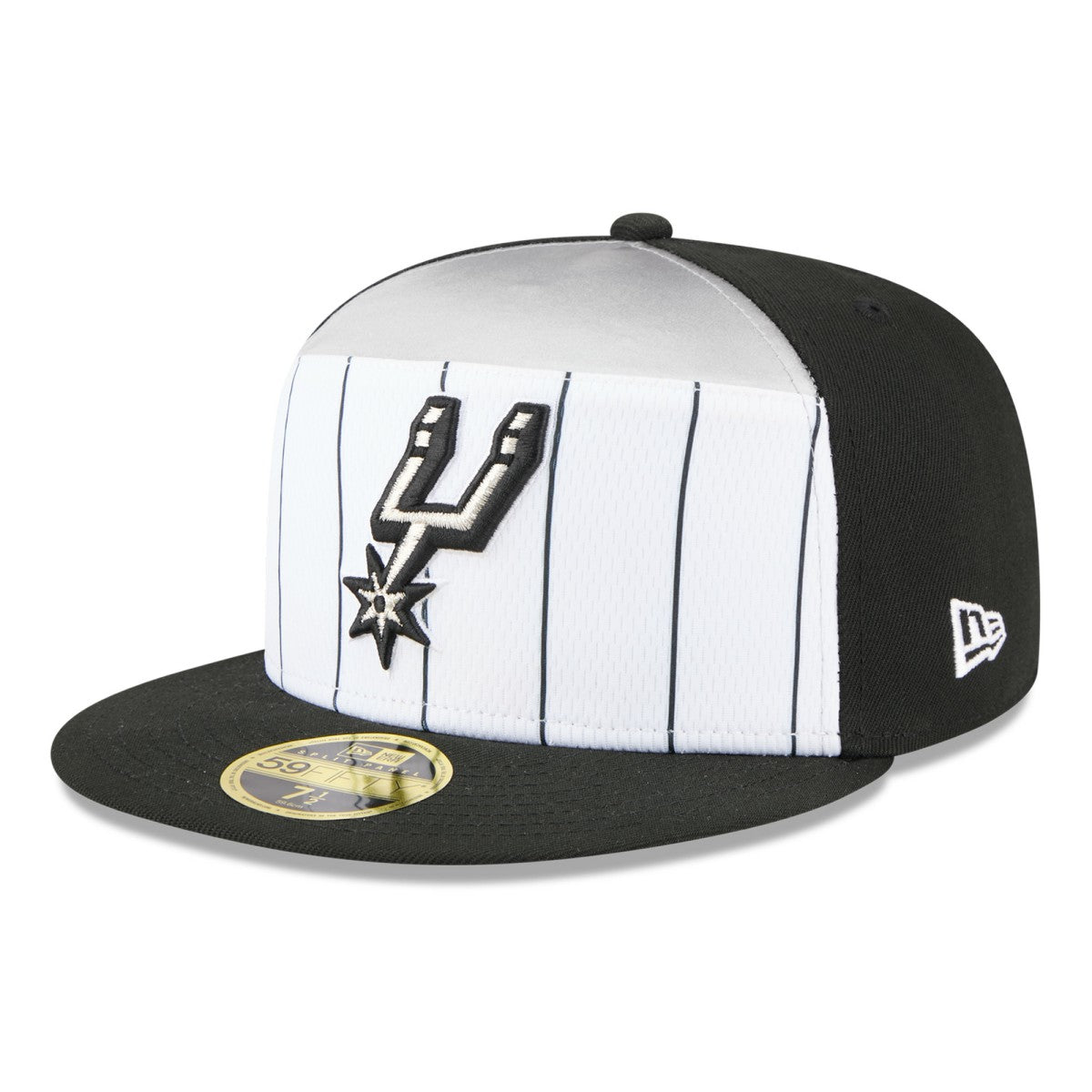 New Era San Antonio Spurs 2025 NBA Tip Off Split Panel 59FIFTY Fitted Hat White/Black