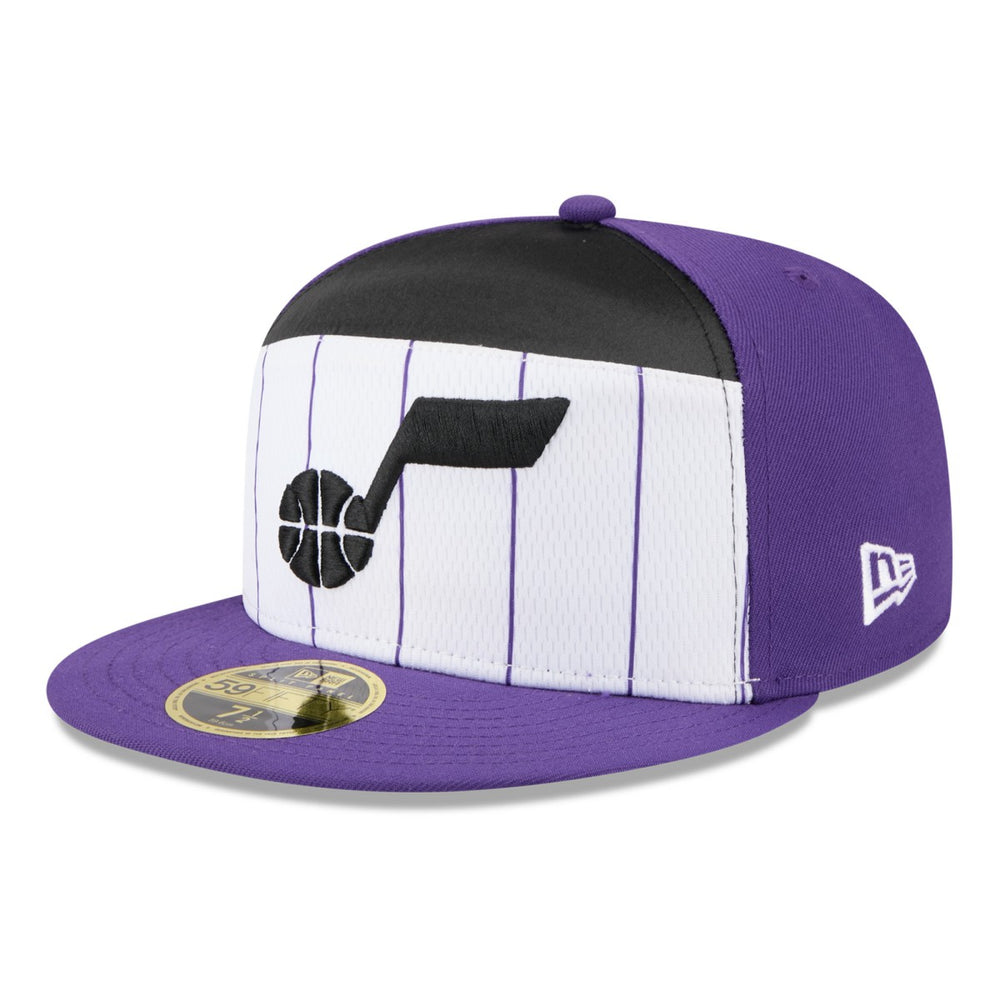 New Era Utah Jazz 2025 NBA Tip Off Split Panel 59FIFTY Fitted Hat White/Purple