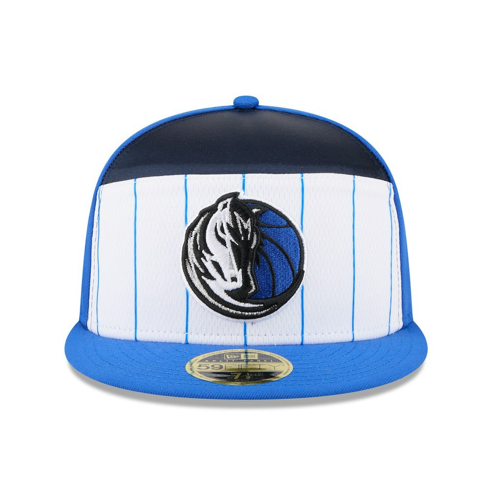 New Era Dallas Mavericks 2025 NBA Tip Off Split Panel 59FIFTY Fitted Hat White/Blue