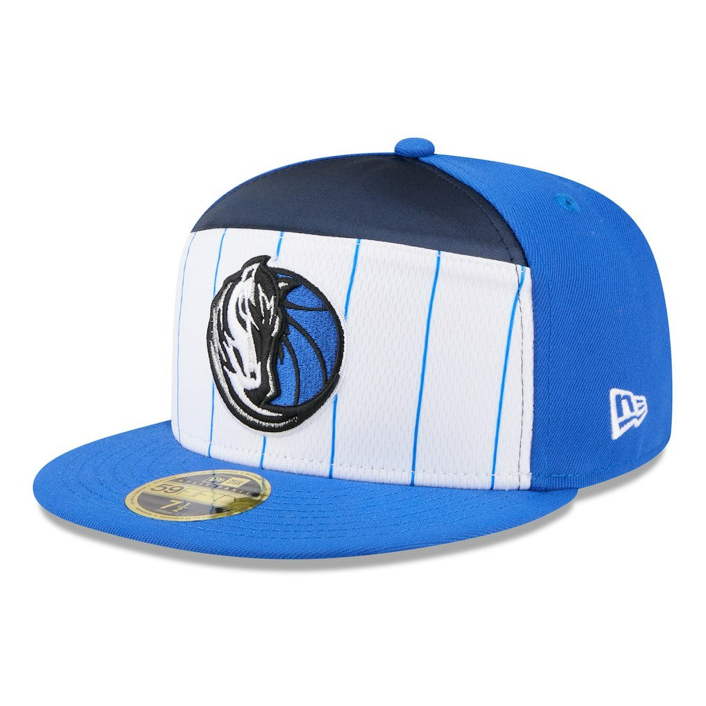 New Era Dallas Mavericks 2025 NBA Tip Off Split Panel 59FIFTY Fitted Hat White/Blue