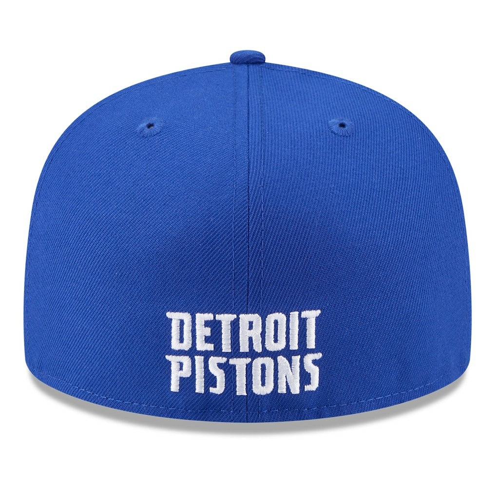 New Era Detroit Pistons 2025 NBA Tip Off Split Panel 59FIFTY Fitted Hat White/Blue