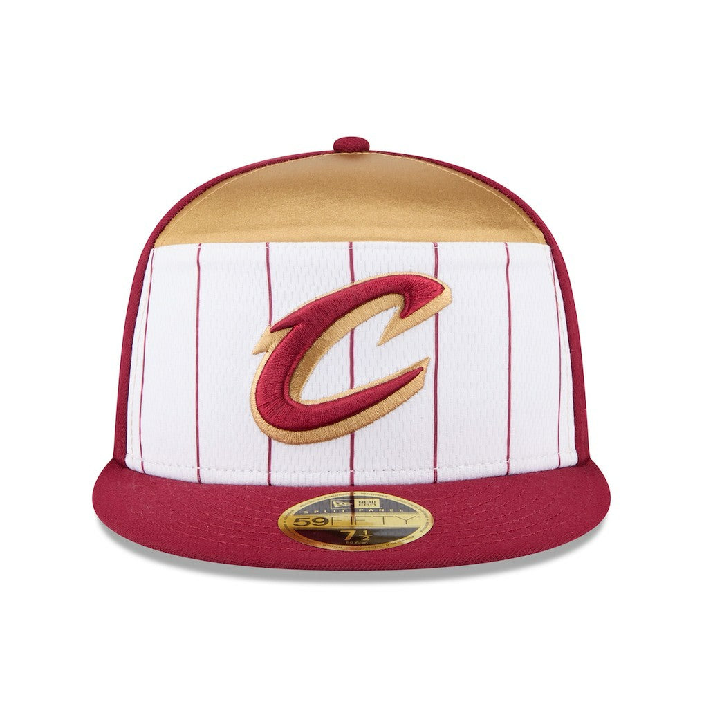 New Era Cleveland Cavaliers 2025 NBA Tip Off Split Panel 59FIFTY Fitted Hat White/Wine