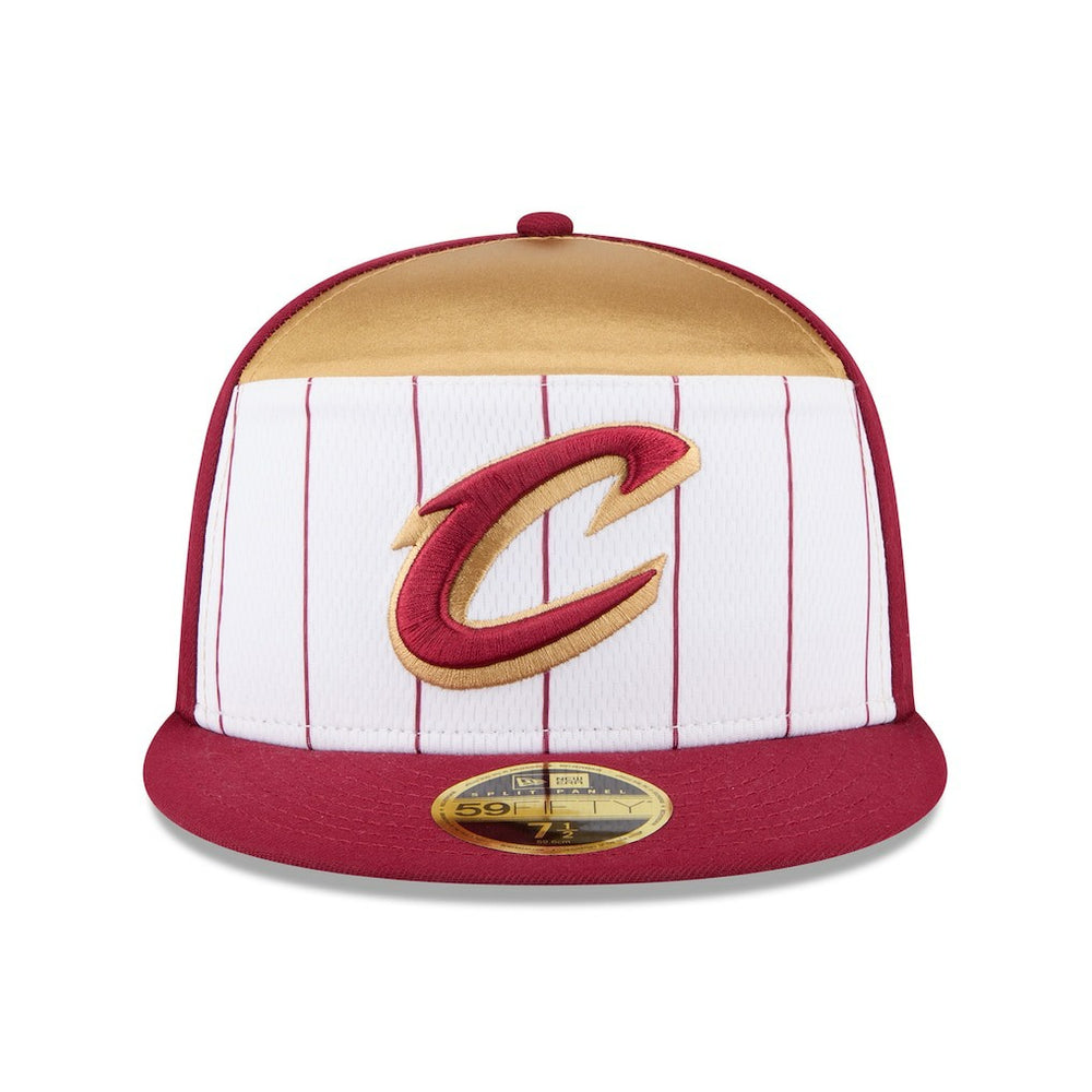New Era Cleveland Cavaliers 2025 NBA Tip Off Split Panel 59FIFTY Fitted Hat White/Wine