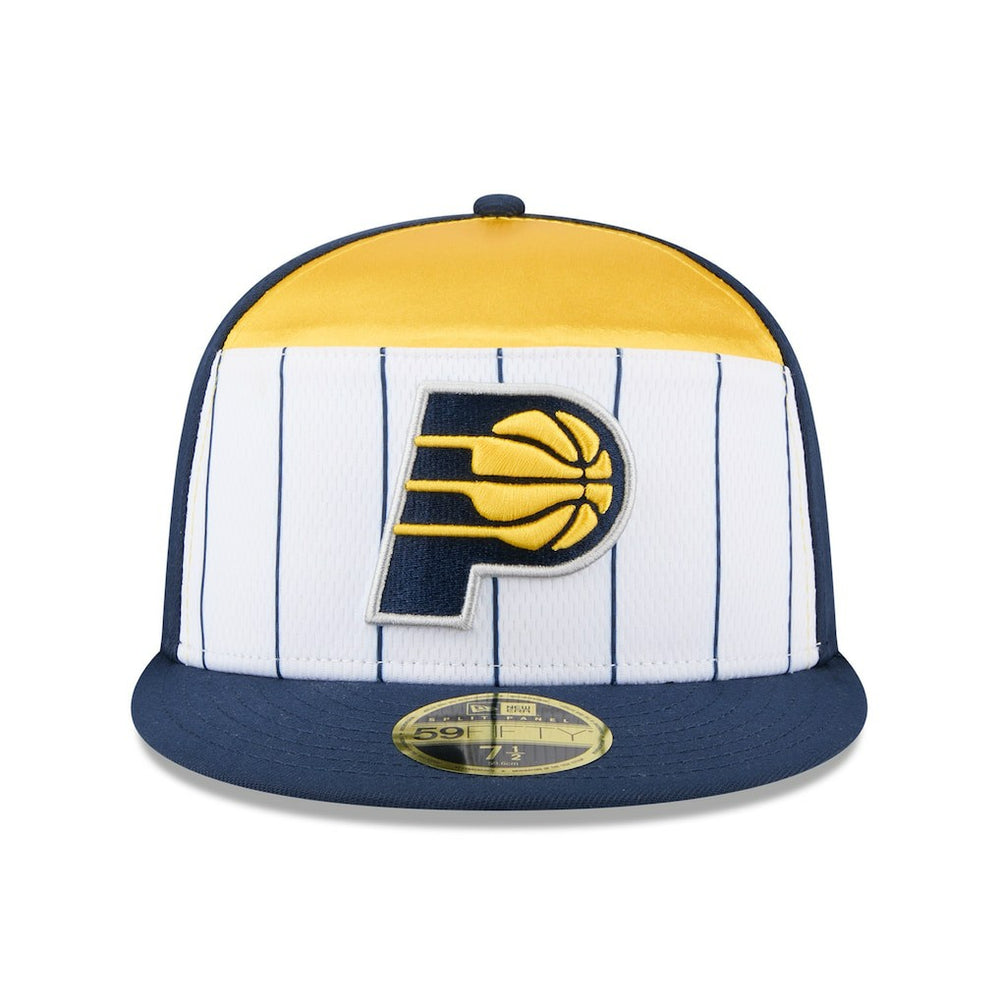New Era Indiana Pacers 2025 NBA Tip Off Split Panel 59FIFTY Fitted Hat White/Navy