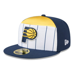 New Era Indiana Pacers 2025 NBA Tip Off Split Panel 59FIFTY Fitted Hat White/Navy