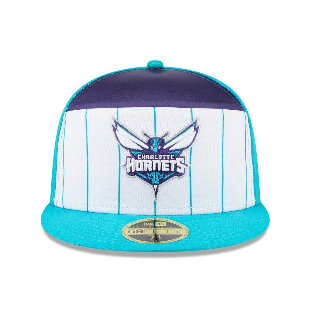 New Era Charlotte Hornets 2025 NBA Tip Off Split Panel 59FIFTY Fitted Hat White/Teal