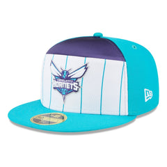 New Era Charlotte Hornets 2025 NBA Tip Off Split Panel 59FIFTY Fitted Hat White/Teal