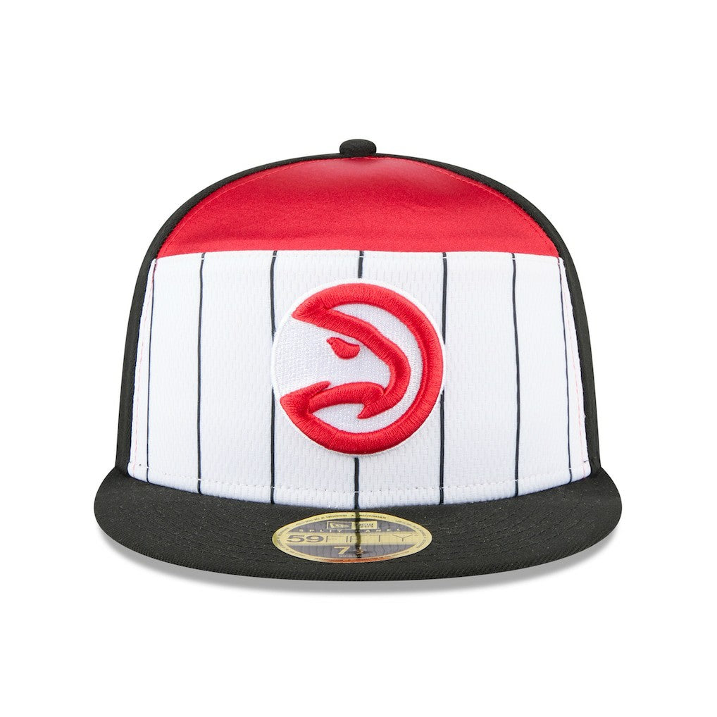 New Era Atlanta Hawks 2025 NBA Tip Off Split Panel 59FIFTY Fitted Hat White/Black