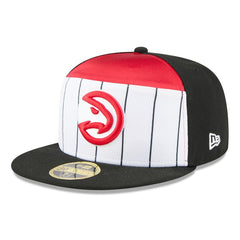 New Era Atlanta Hawks 2025 NBA Tip Off Split Panel 59FIFTY Fitted Hat White/Black