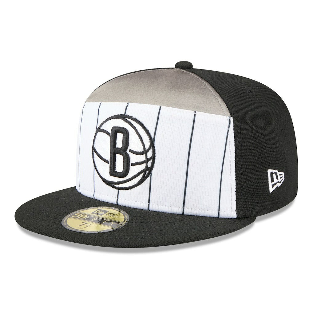 New Era Brooklyn Nets 2025 NBA Tip Off Split Panel 59FIFTY Fitted Hat White/Black