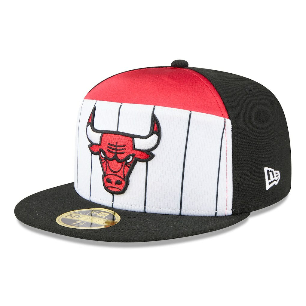 New Era Chicago Bulls 2025 NBA Tip Off Split Panel 59FIFTY Fitted Hat White/Black
