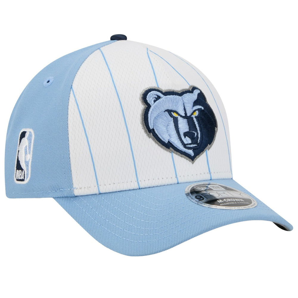 New Era Memphis Grizzlies 2025 NBA Tip Off M-Crown A-Frame 9FORTY Adjustable Hat White/Light Blue