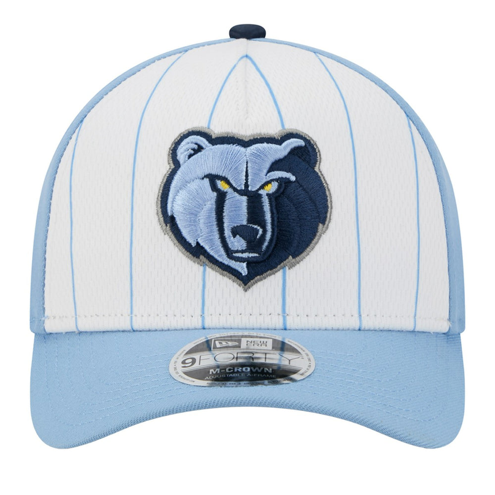 New Era Memphis Grizzlies 2025 NBA Tip Off M-Crown A-Frame 9FORTY Adjustable Hat White/Light Blue
