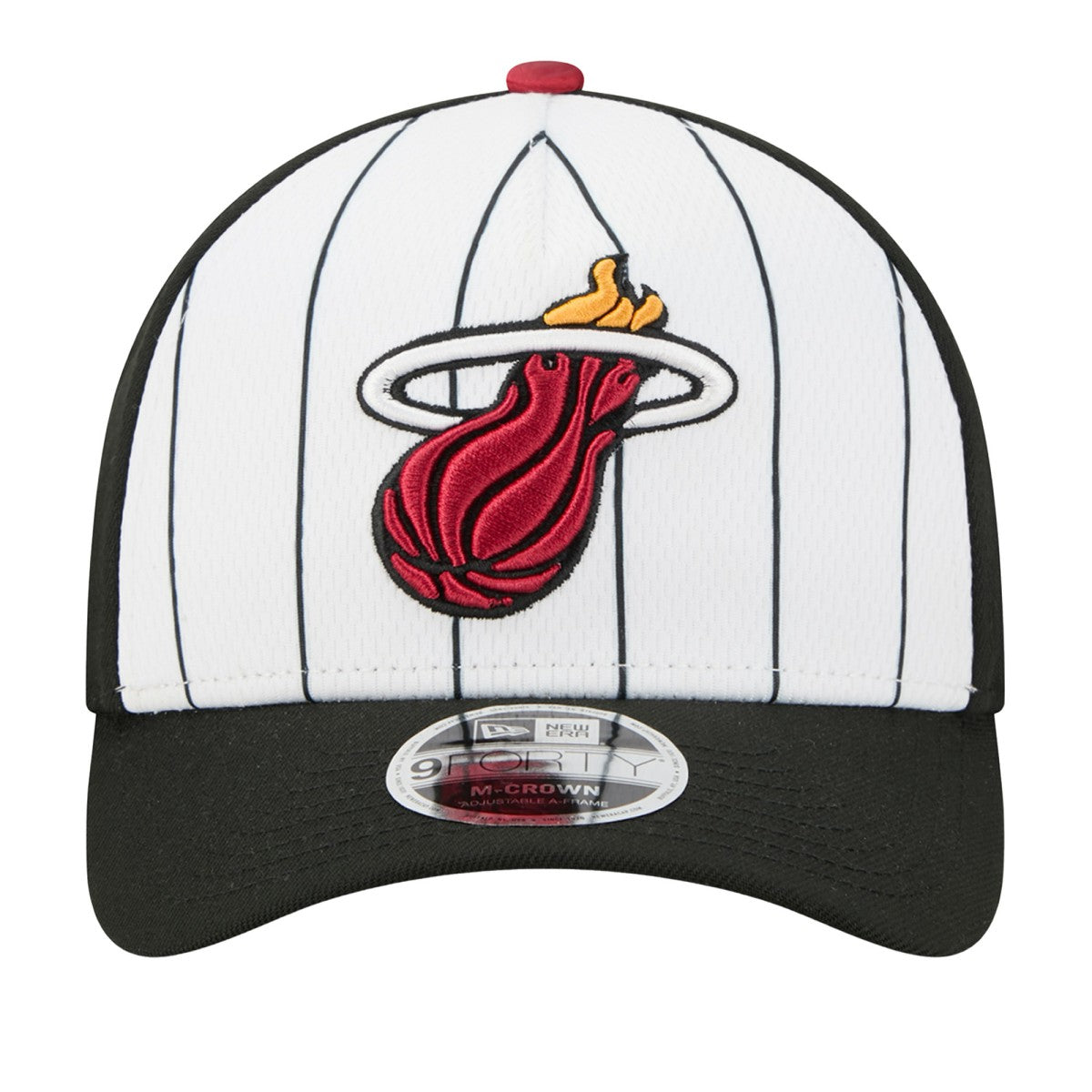 New Era Miami Heat 2025 NBA Tip Off M-Crown A-Frame 9FORTY Adjustable Hat White/Black