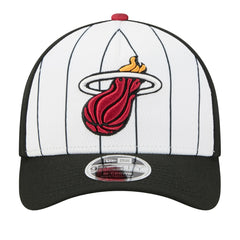 New Era Miami Heat 2025 NBA Tip Off M-Crown A-Frame 9FORTY Adjustable Hat White/Black