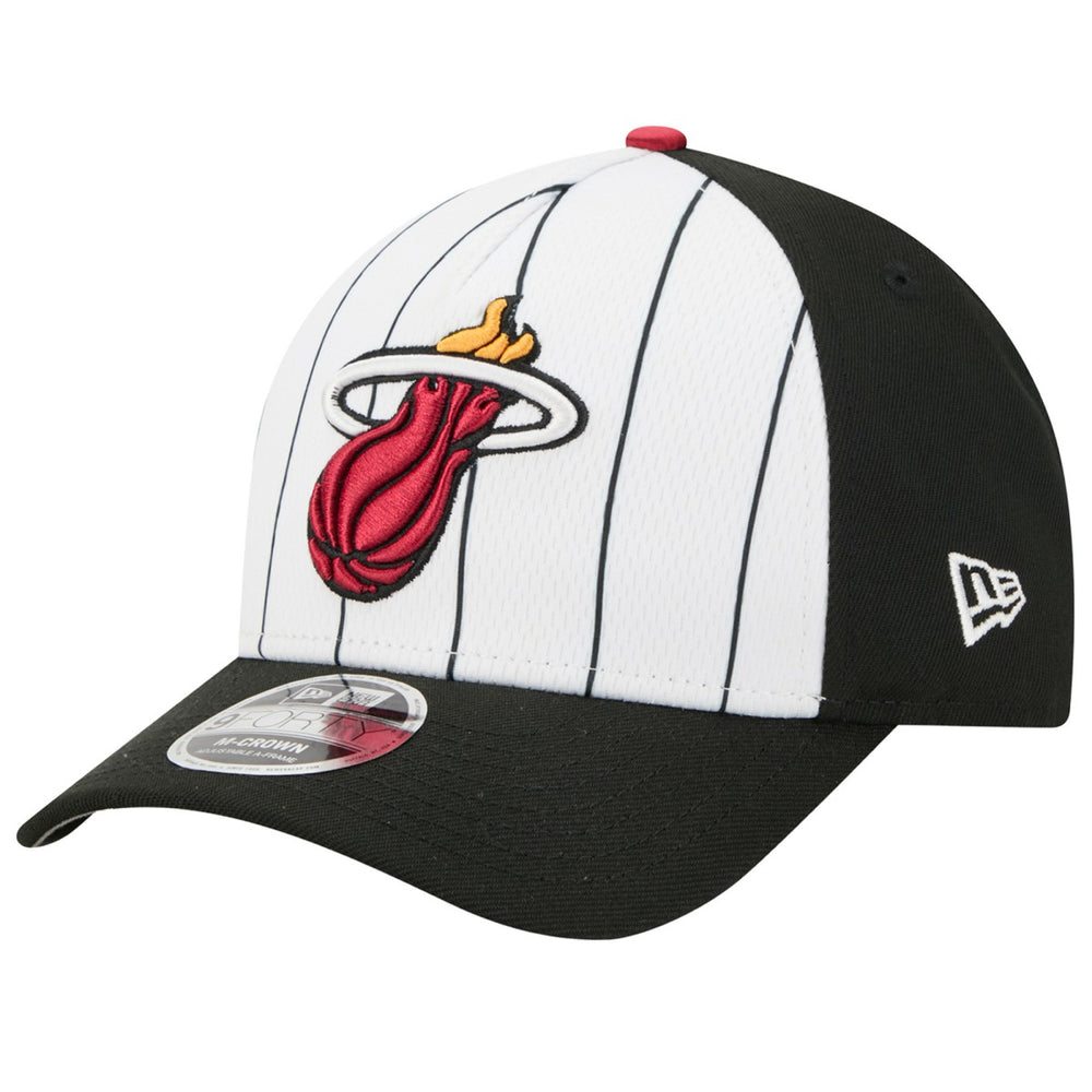 New Era Miami Heat 2025 NBA Tip Off M-Crown A-Frame 9FORTY Adjustable Hat White/Black