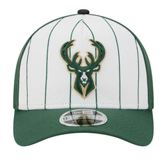 New Era Milwaukee Bucks 2025 NBA Tip Off M-Crown A-Frame 9FORTY Adjustable Hat White/Hunter Green