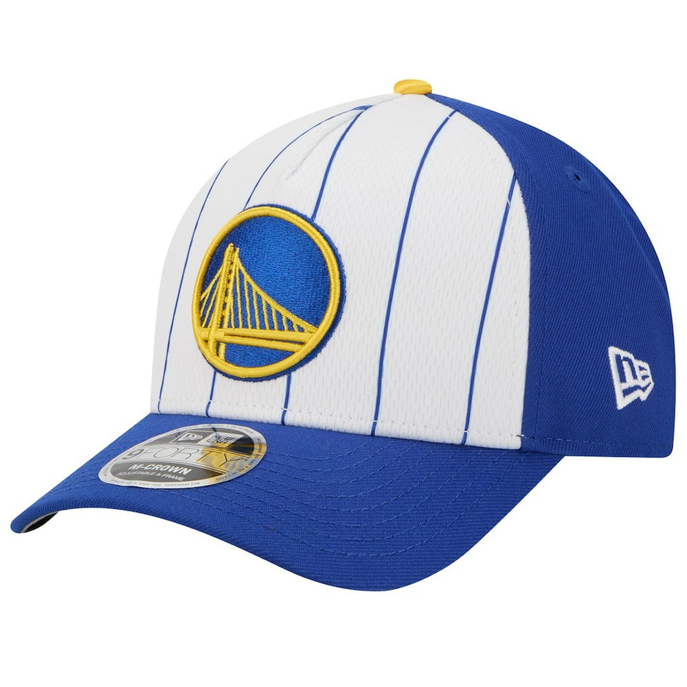 New Era Golden State Warriors 2025 NBA Tip Off M-Crown A-Frame 9FORTY Adjustable Hat White/Royal