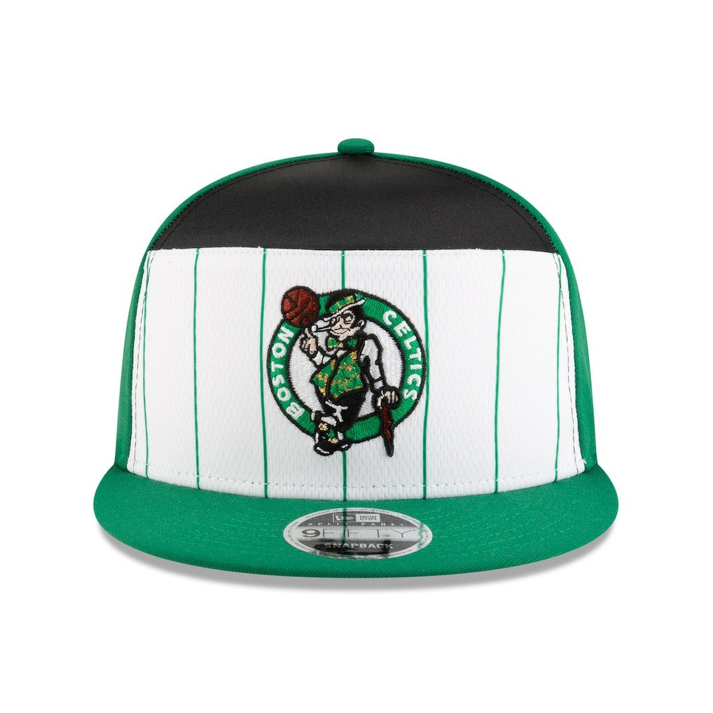 New Era Boston Celtics 2025 NBA Tip Off Split Panel 9FIFTY Snapback Hat White/Kelly Green