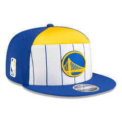 New Era Golden State Warriors 2025 NBA Tip Off Split Panel 9FIFTY Snapback Hat White/Royal