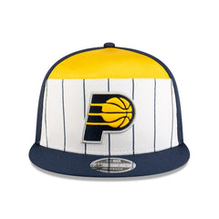 New Era Indiana Pacers 2025 NBA Tip Off Split Panel 9FIFTY Snapback Hat White/Navy