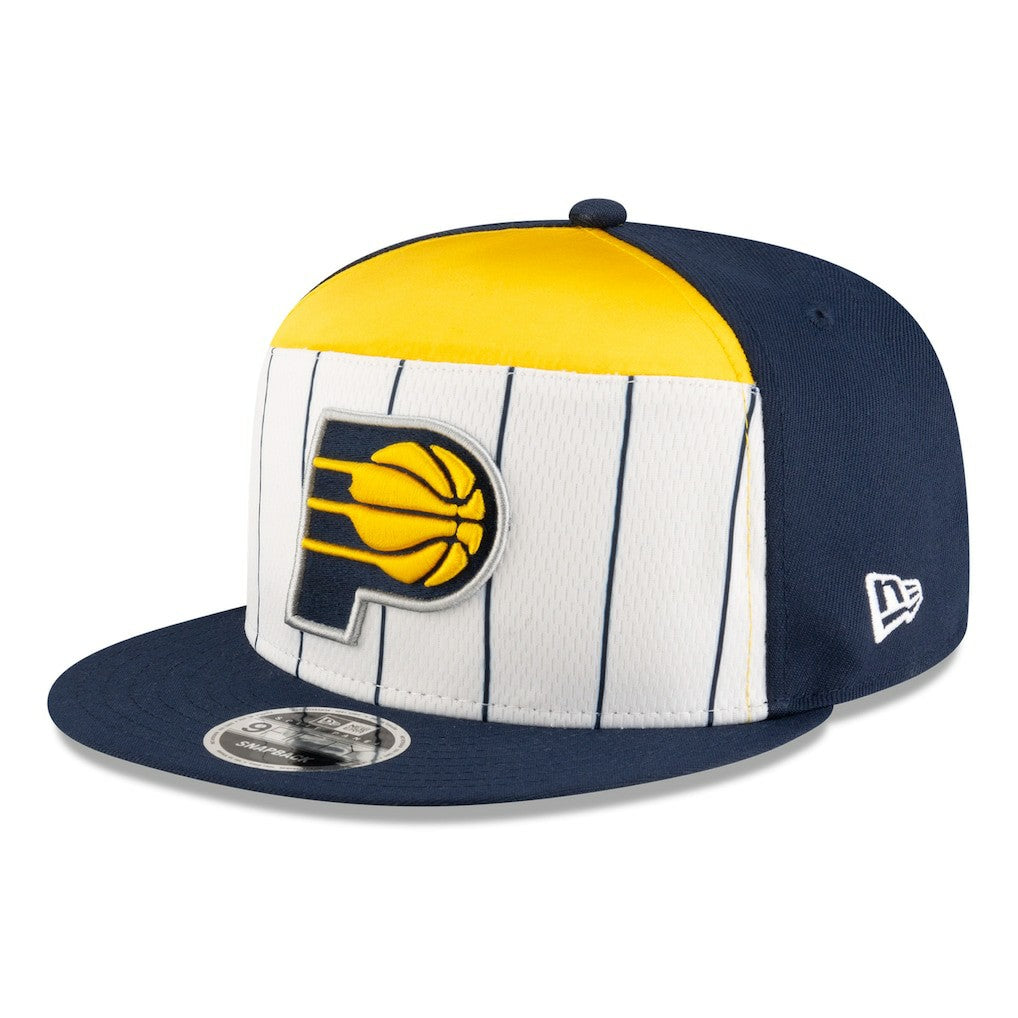 New Era Indiana Pacers 2025 NBA Tip Off Split Panel 9FIFTY Snapback Hat White/Navy