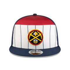 New Era Denver Nuggets 2025 NBA Tip Off Split Panel 9FIFTY Snapback Hat White/Navy