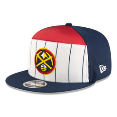 New Era Denver Nuggets 2025 NBA Tip Off Split Panel 9FIFTY Snapback Hat White/Navy