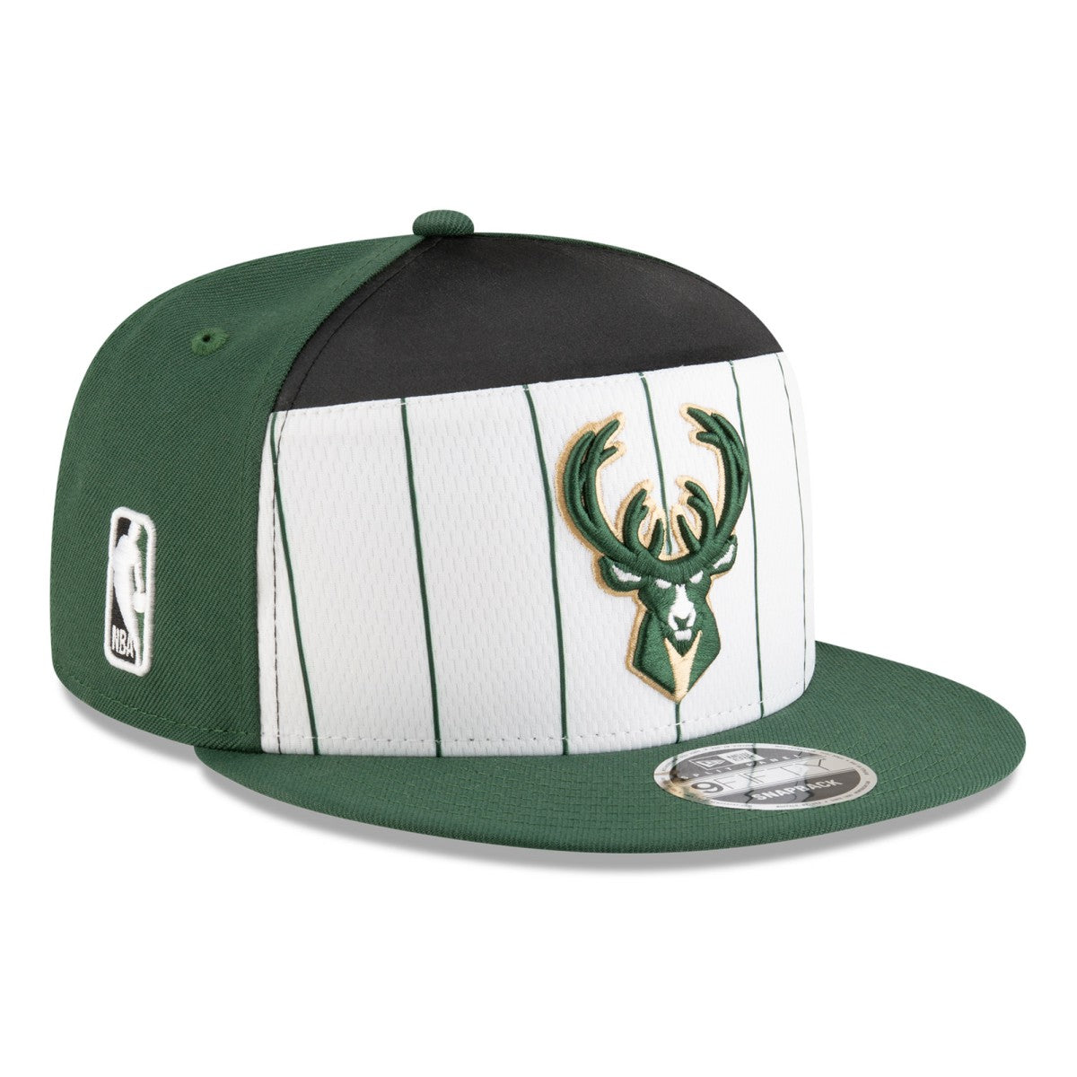 New Era Milwaukee Bucks 2025 NBA Tip Off Split Panel 9FIFTY Snapback Hat White/Hunter Green