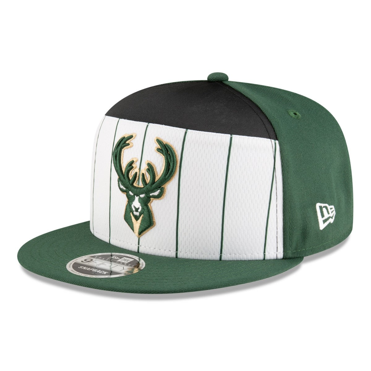 New Era Milwaukee Bucks 2025 NBA Tip Off Split Panel 9FIFTY Snapback Hat White/Hunter Green