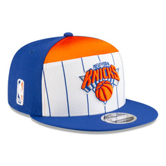 New Era New York Knicks 2025 NBA Tip Off Split Panel 9FIFTY Snapback Hat White/Blue