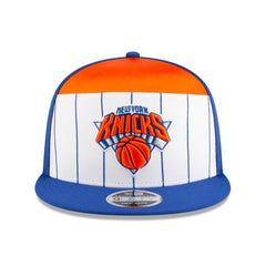 New Era New York Knicks 2025 NBA Tip Off Split Panel 9FIFTY Snapback Hat White/Blue