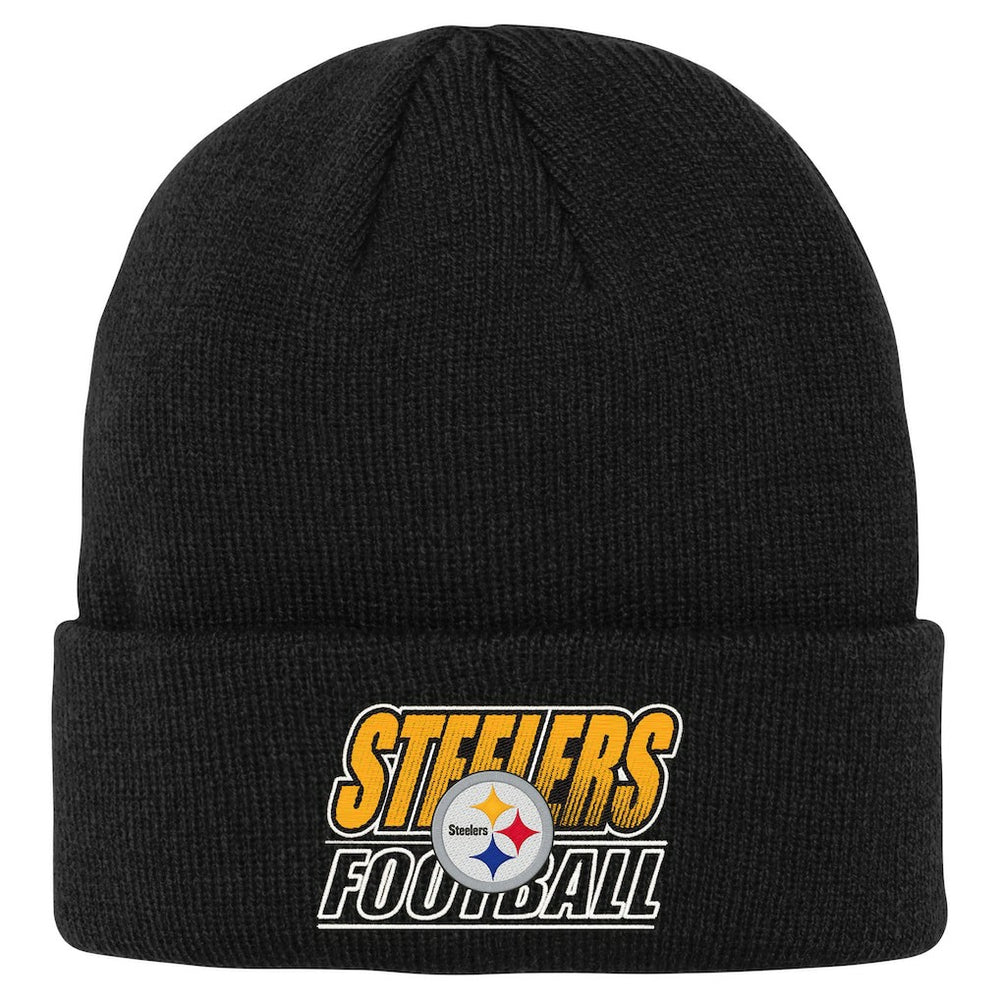 Pittsburgh Steelers Outerstuff Youth Team Gradient Cuffed Knit Hat - Black - NFL