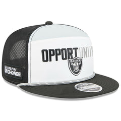Las Vegas Raiders New Era 2025 Inspire Change Split Panel 9FIFTY Snapback Hat - White/Black - NFL