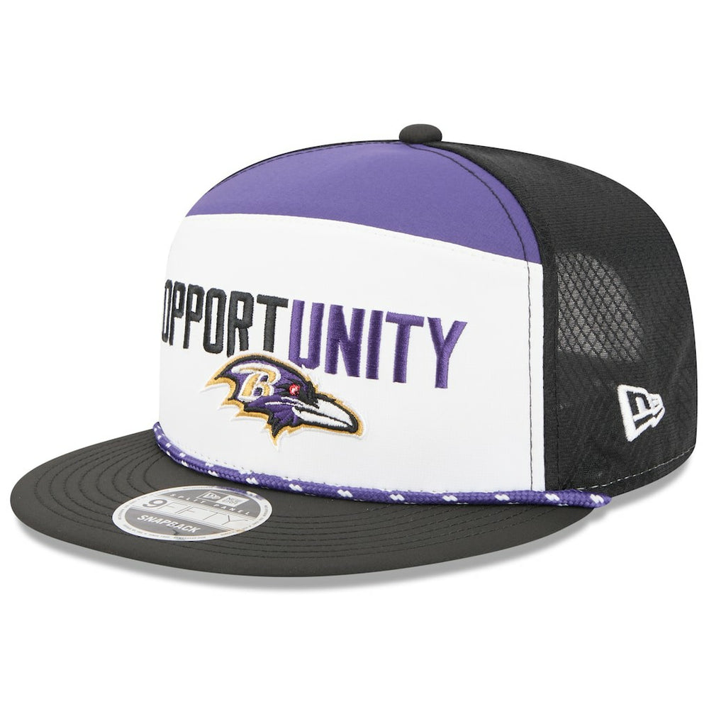 Baltimore Ravens New Era 2025 Inspire Change Split Panel 9FIFTY Snapback Hat - White/Black - NFL
