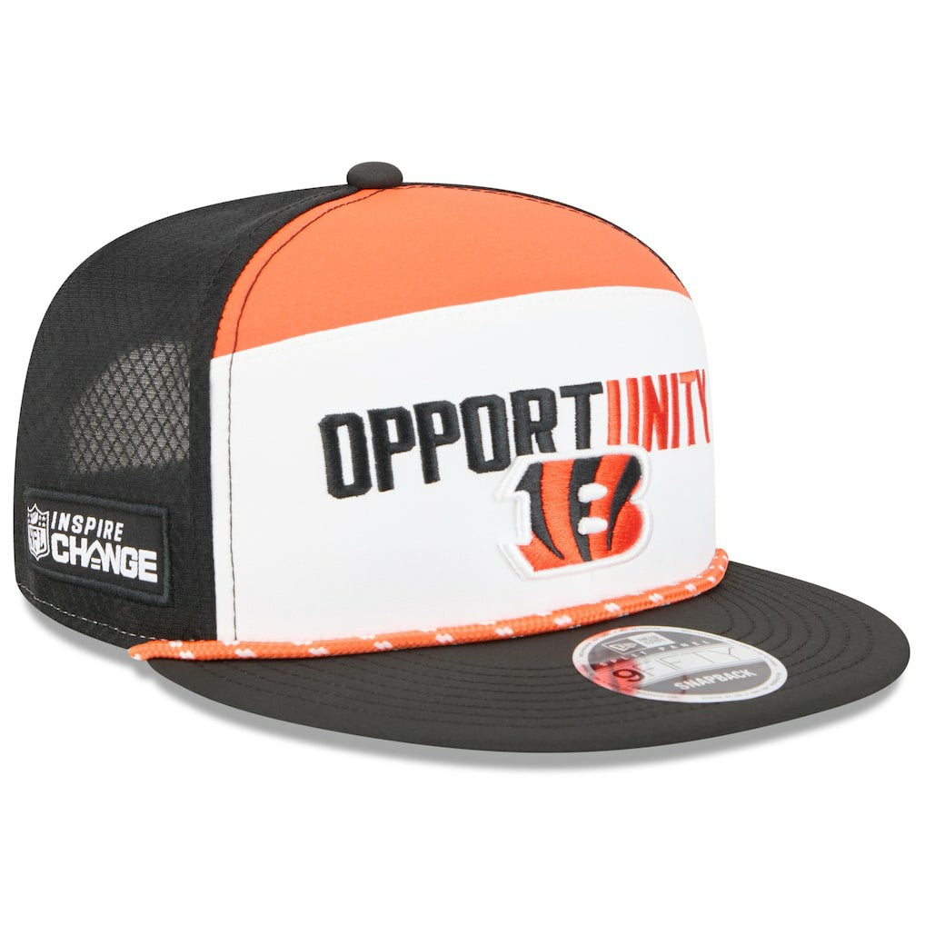 Cincinnati Bengals New Era 2025 Inspire Change Split Panel 9FIFTY Snapback Hat - White/Black - NFL