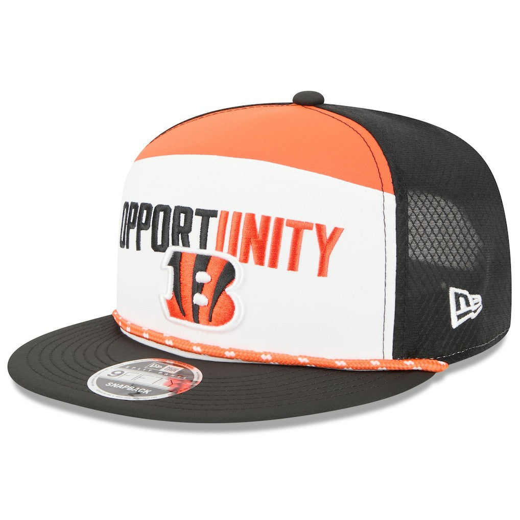 Cincinnati Bengals New Era 2025 Inspire Change Split Panel 9FIFTY Snapback Hat - White/Black - NFL