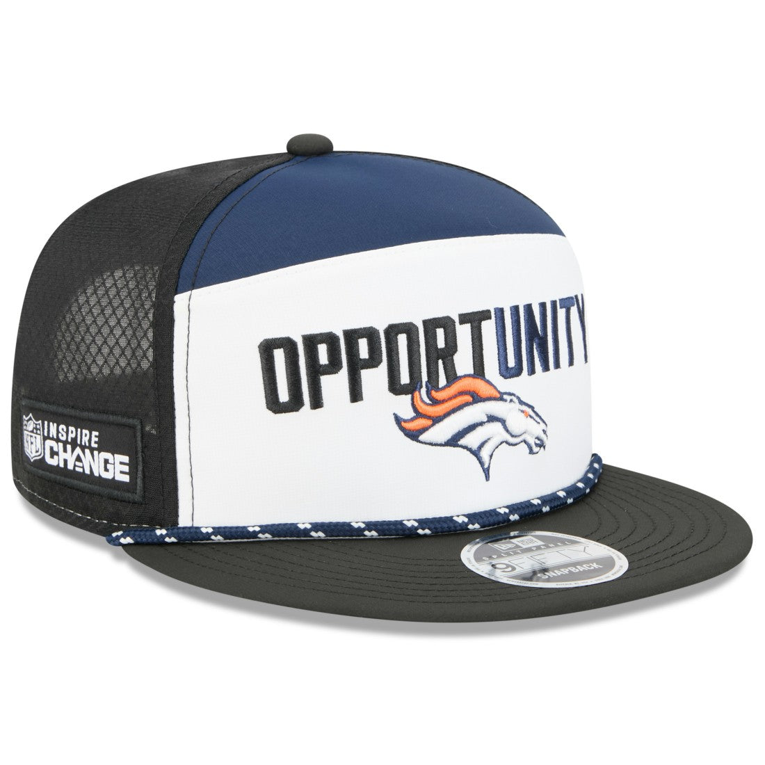 Denver Broncos New Era 2025 Inspire Change Split Panel 9FIFTY Snapback Hat - White/Black - NFL