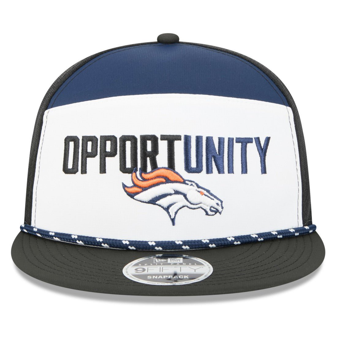 Denver Broncos New Era 2025 Inspire Change Split Panel 9FIFTY Snapback Hat - White/Black - NFL