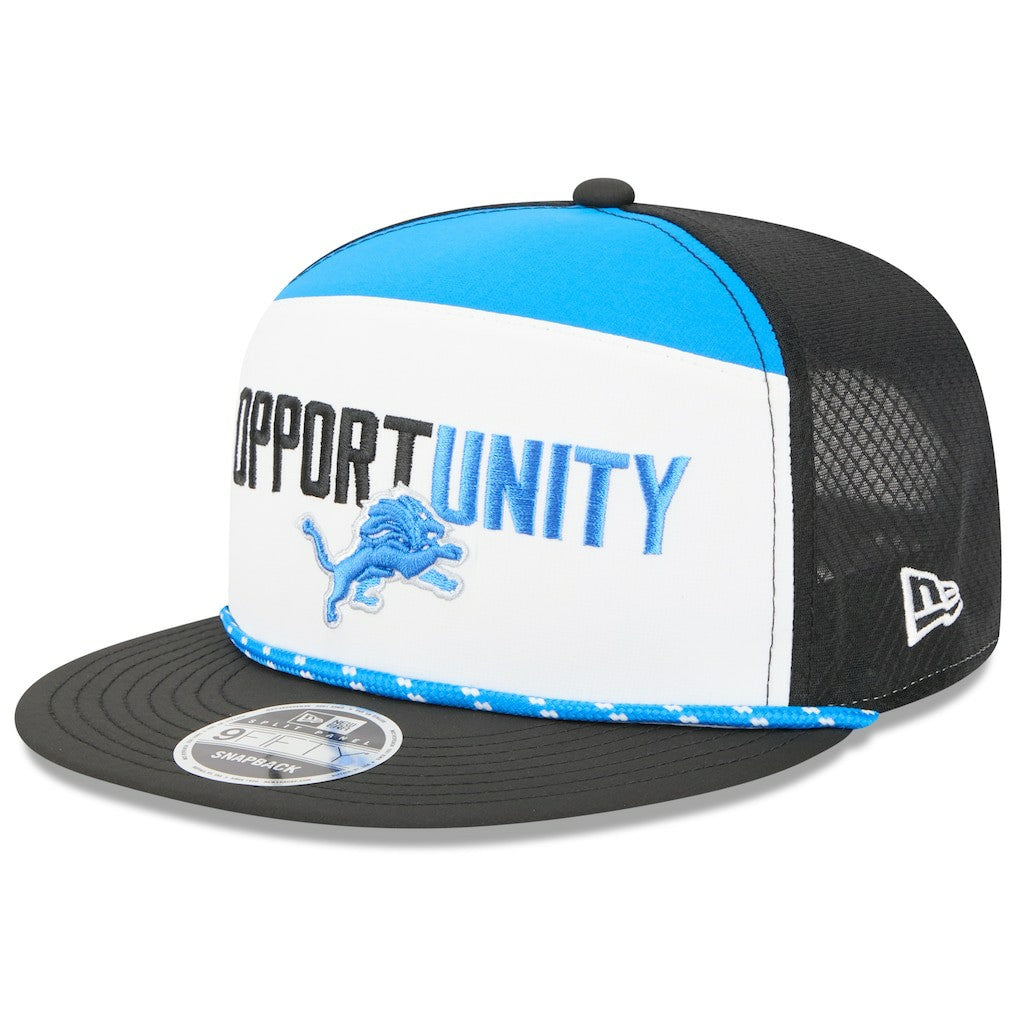 Detroit Lions New Era 2025 Inspire Change Split Panel 9FIFTY Snapback Hat - White/Black - NFL